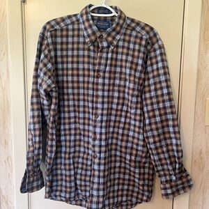 Pendleton Blue and Brown Casual Button Down Shirt